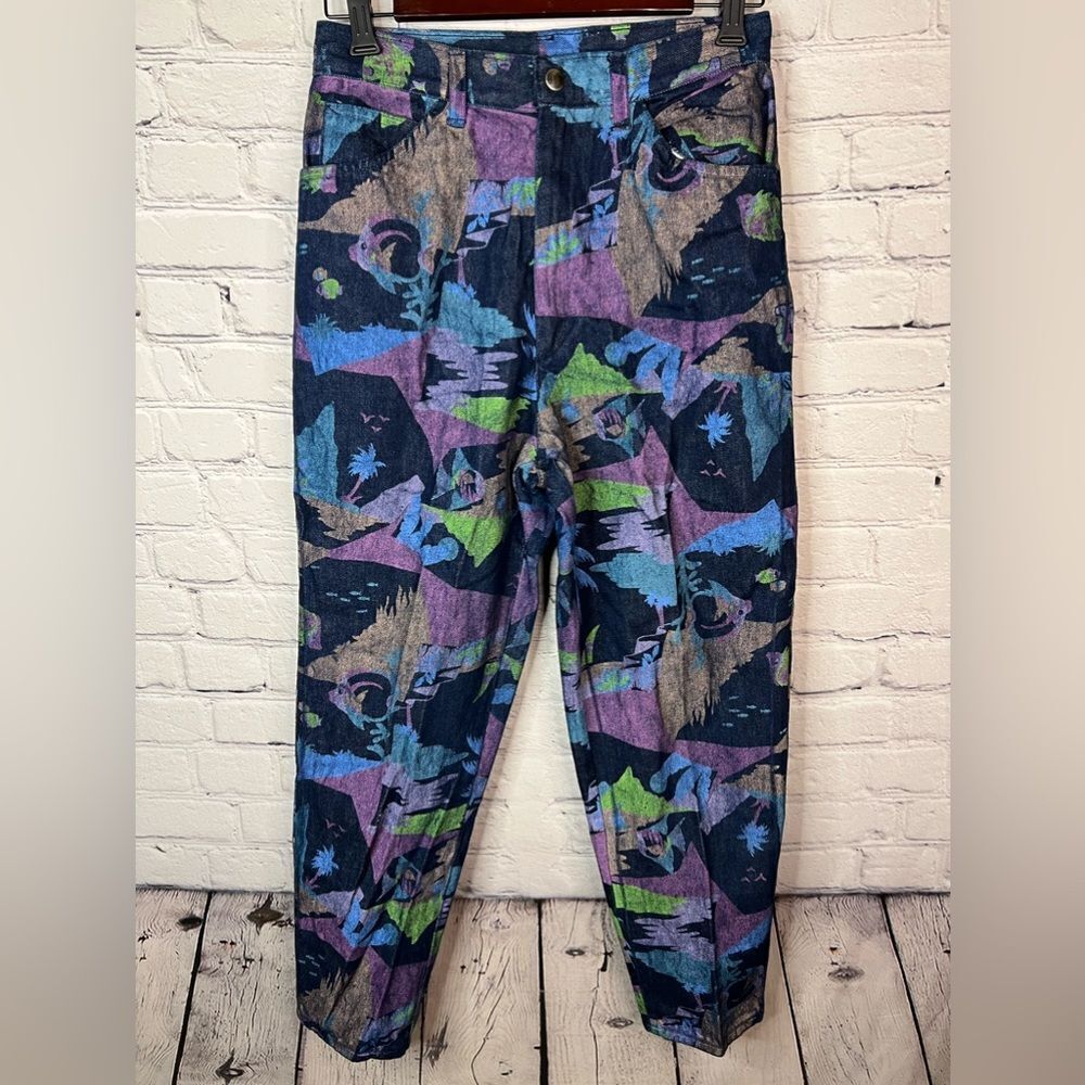 Stuffed‎ Shirt Vintage High Rise Jeans Tropical Costal Beach Fish Print Sz 11/12